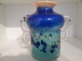 Stunning Signed Italian Studio/art Glass Vase Hand Blown Ex Cond.  Large & Heavy