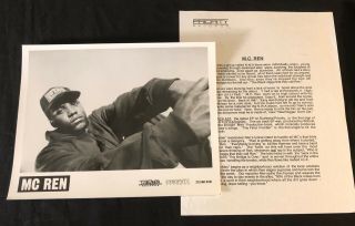 Mc Ren ‘kizz My Black Azz’ 1992 Press Kit—photo—nwa