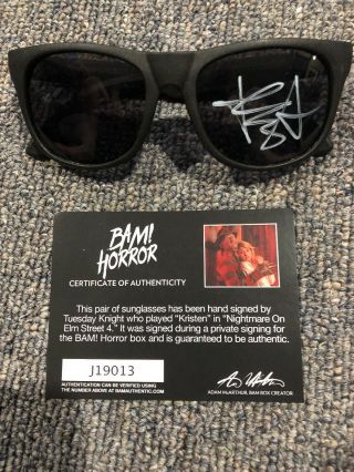 Bam Box Nightmare On Elm Street Sunglasses Signed By Tuesday Knight " Kristen "