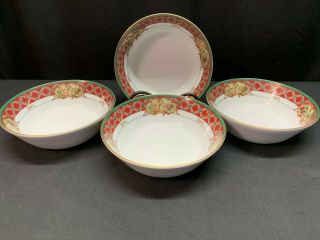 Noritake " Royal Hunt " Pattern 3930 Set Of 4 Soup Bowls 7 "