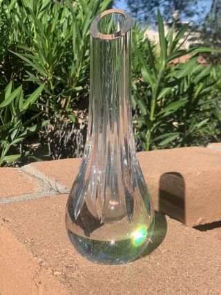 Baccarat Annick Cut Crystal 9” Teardrop Bud Vase Heavy Sparkling