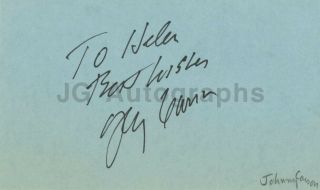 Johnny Carson - " The Tonight Show " - Autographed 3x5 Inscribed Card " To Helen "