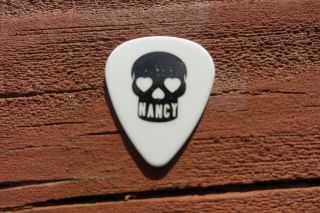 Heart Nancy Wilson Skull Face Logo Tour Guitar Pick Black And Red On White