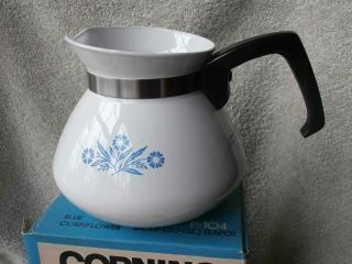 Vintage Corning Ware CornFlower Blue 6 Cup Tea Pot w/ Box P - 104 2
