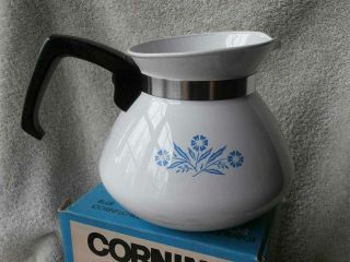 Vintage Corning Ware CornFlower Blue 6 Cup Tea Pot w/ Box P - 104 4