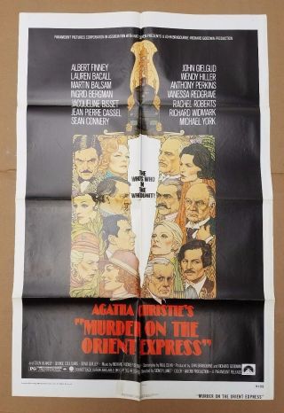 Murder On The Orient Express 1974 Orig 27x41 1 - Sheet Movie Poster Amsel 74/292