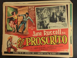 1946 The Outlaw Mexican Western Movie Lobby Card Jane Russell