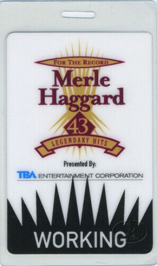 Merle Haggard 1999 Laminated Backstage Pass