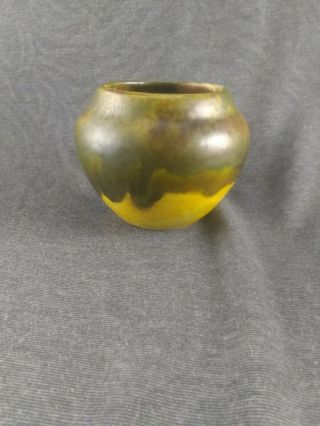 Antique Arts And Crafts Pottery Vase Great Matte Green Drip Glaze