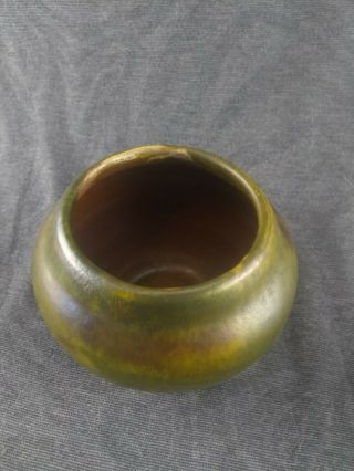 Antique Arts And Crafts Pottery Vase Great Matte Green Drip Glaze 4