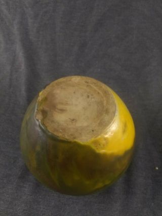 Antique Arts And Crafts Pottery Vase Great Matte Green Drip Glaze 5