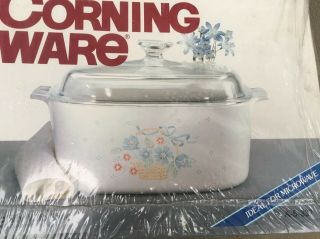 Vintage 5 Qt Corning Ware Country Cornflower Covered Casserole