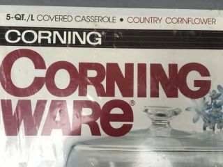 Vintage 5 Qt Corning Ware Country Cornflower Covered Casserole 3