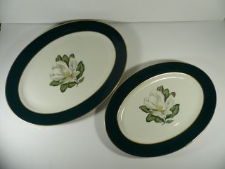 Set Of 2 Arcadian - Prestige Windsor Large Oval Serving Platters 13½ " & 15¼ "