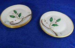 Lenox Holiday Nouveau Gold 6 " Bread & Butter Plates Set Of 4