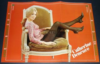 Catherine Deneuve Pantyhose 1974 Vintage Japan Pinup Poster 11.  6x16 Sexy Se/p