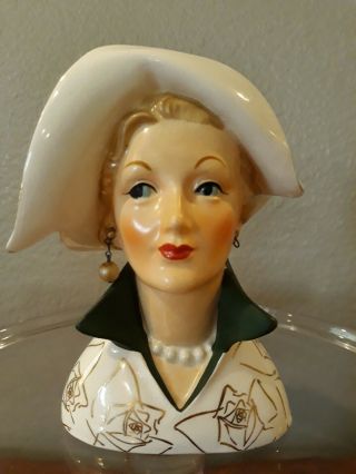 Vintage Lady Head Vase Napco C2638c 1956