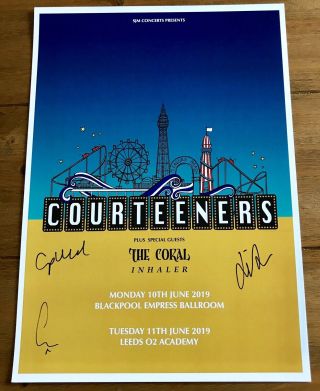 Courteeners - Blackpool & Leeds Gig Poster Print Signed Autographed