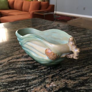 Vintage Roseville Pottery Pinecone (pine Cone) Gravy Bowl ?/ Vase 455 - 6”