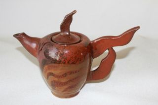 Karnes Signed Marked Pottery Teapot Tea Pot Art Studio Pottery