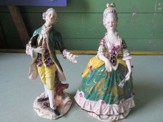 Antique Franz Witter German Porcelain Figurines Classical Couple