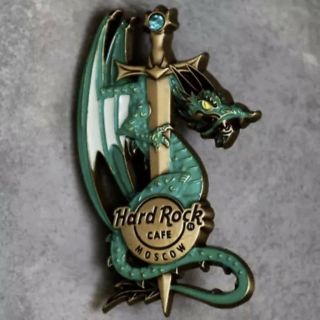 Hard Rock Cafe Moscow 3d Dragon & Dagger Series Pin