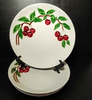 6 Vintage Orchard Ware Dinner Plates Cherry Pattern 1950s Dinnerware