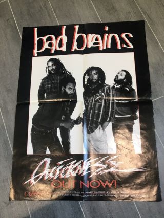 Bad Brains 1989 Quickness Promo Poster Minty Hardcore 18 X 24 Awesome Hr