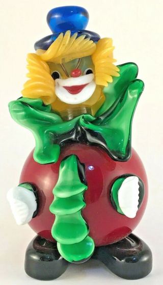 Kb Murano Art Glass Clown Hand Made In Italy Vintage Red Fruit Vegetable 10