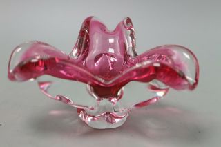 Vintage Murano Pink Cased Art Glass Mid Century Decorative