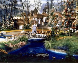 Wizard Of Oz Color Movie Set Photo Judy Garland Mystical Scenery Munchkin Land