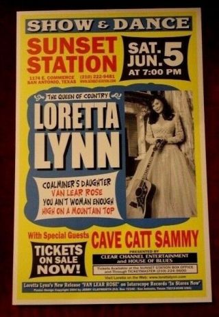 Loretta Lynn San Antonio Texas (2004) Concert Poster Country Jack White