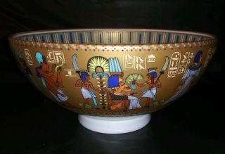 Ak Kaiser Homage To Tutankhamun Made In Germany Rare Gold On Porcelain Bowl