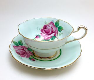 Paragon Large Cabbage Rose Tea Cup & Saucer
