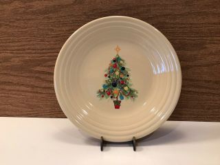 Fiestaware Christmas Tree 9” Plate Ivory.  6 Plates