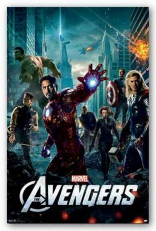 2012 Marvel Comics Avengers Movie One Sheet Poster 22x34