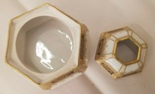 Nippon RC Morimura Moriage 24k Gold Hand Painted Porcelain Vanity Dresser Set 4