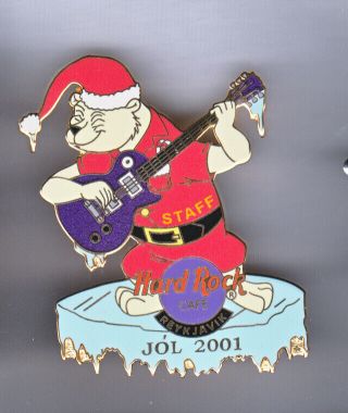 Hard Rock Cafe Pin: Reykjavik 2001 Christmas Polar Bear Le80