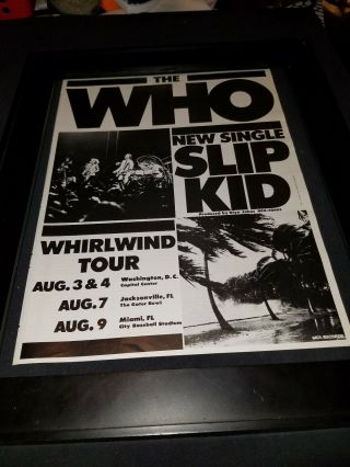 The Who Slip Kid Live Whirlwind Tour Rare Promo Poster Ad