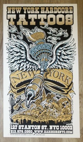 2005 York Hardcore Tattoos - Nyc Silkscreen Poster S/n By Joe Simko