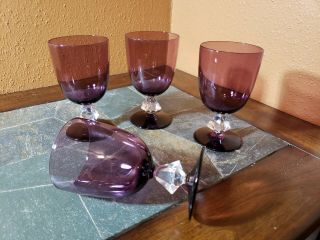 Bryce " Aquarius Amethyst " Water Goblets Glasses 5 3/4 " Set Of 4