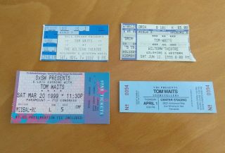 Tom Waits 4 Concert Ticket Stubs Los Angeles Austin