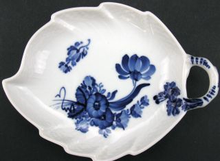 Royal Copenhagen Blue Flowers 7 " Leaf Bowl Pickle Dish 10 / 1597 Braided Handle
