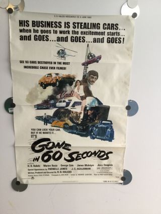 Movie Poster Gone In 60 Seconds 1974