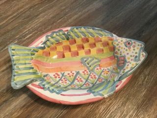 Mckenzie Childs Hand Painted Fish - Soap Dish