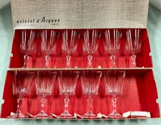 Set 11 Crystal Glass Water Goblets Versailles French Cristal D 