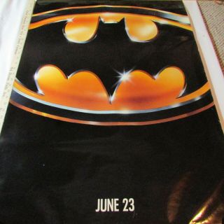 Vtg 1989 Batman Movie Promo Poster 27 " X 40 " Keaton Nicholson Dc Comics