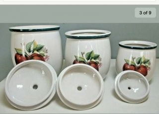 Apple Casuals by China Pearl Three Canister set with lids 3
