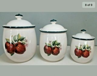 Apple Casuals by China Pearl Three Canister set with lids 8