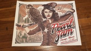 Pearl Jam Chicago Poster Wrigley Field Paul Jackson 8/18 - 8/20 Limited